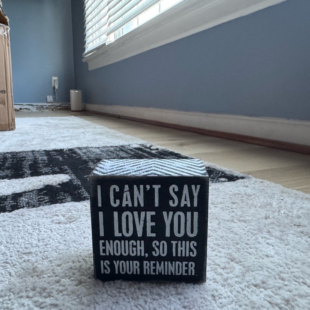 Primitives by Kathy Black and White Love Reminder Block